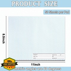 gisgfim 50 Sheet 8.5×11 Landscape Isometric Paper