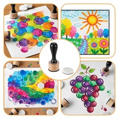 46 Pcs Mini Ink Blending Tool Set, 2 Round Mini Applicator Tools and 44 Repla…