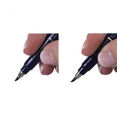 Tombow 62038 Fudenosuke Brush Pens, Hard and Soft Tip Brush Pens, Black, 2 Pack