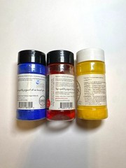 Set of three Gamblin Artist Pigments Ultramarine Blue, Cadmium Red and Yellow