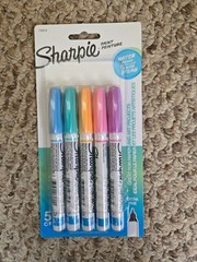 SHARPIE WATER BASED – SPRING COLORS – EXTRA FINE MARKERS – ONE PACK OF 5