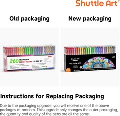 Shuttle Art 260 Pack Gel Pens Set, 130 Colors with 130 Refills for Adults Colori