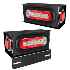 Sequential Turn Signal Trailer Lights, Oval LED Trailer with Square Metal Box