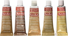 Amaco Rub ‘N Buff Wax Metallic Finish 5 Color Gold Assortment – Antique Gold
