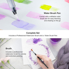 72-Color Professional Watercolor Pencils Set With Brush And Water Brush Pen