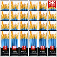 240 PCS 24 Pack Nylon Hair Acrylic Paint Brush Set for Artist Craft Kid Adult