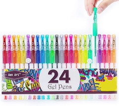 Glitter Gel Pens Colored Fine Tip Markers with 40% More Ink for Adult Coloring