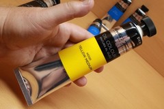 Oil Paint Lot of 8 NEW Master’s Touch (2) 6.8 oz Black & Yellow (6) 1.7 oz Blues