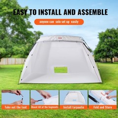 VEVOR Portable Paint Booth,10x7x6ft Larger Spray Paint Tent with Built-in Floor