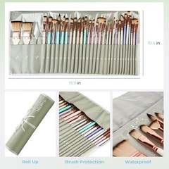 Nicpro 30pcs Paint Brush Set, Aesthetic Pastel 0 to 14 inches,