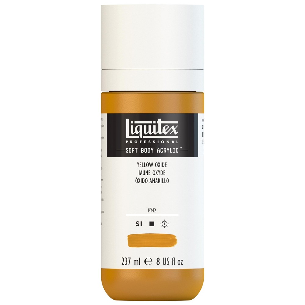 Professional Soft Body Acrylic Paint, 237ml 8-oz Bottle, Yellow Oxide