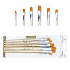 6 Pcs Nylon Paint Brushes Wood Handle Brushes Aluminum Watercolor (Flat Peak)