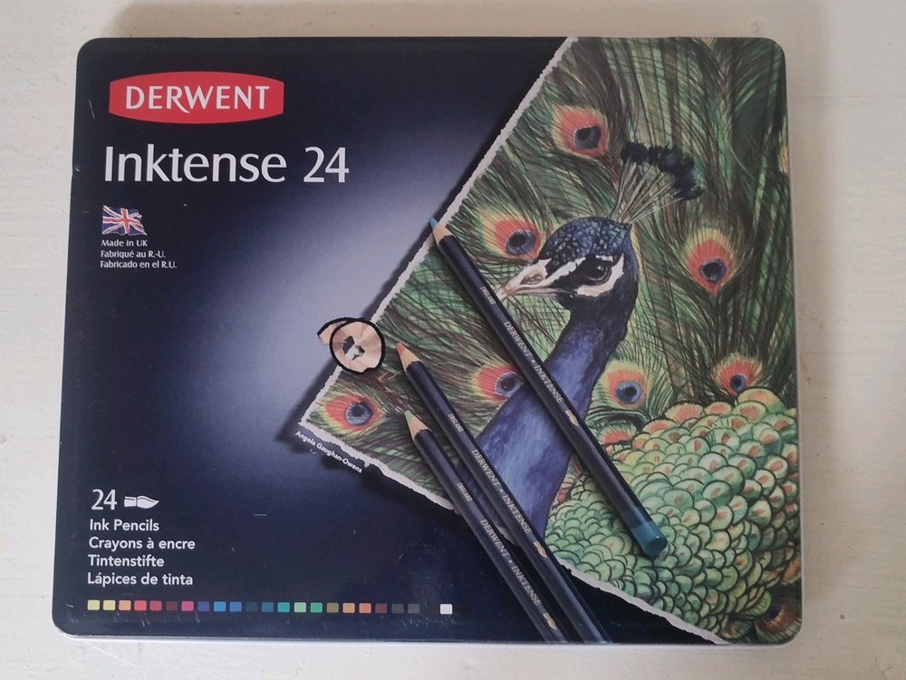 RARE Brand New Derwent Inktens 24 Ink Pencils Set of 24 Professional Quality