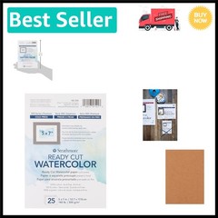 Ready Cut Cold Press Watercolor Paper, 5″ x 7″, Perfect for Framing – 25 Sheets