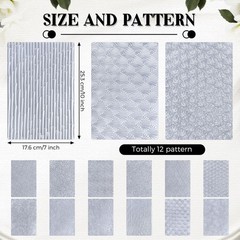 12 Pcs Polymer Clay Texture Sheets for Earrings Jewelry Making 10″ X 7″