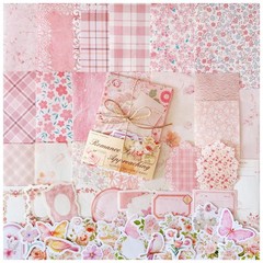100pcs Vintage Floral Scrapbook Paper Journaling Stickers Assorted Set, Material