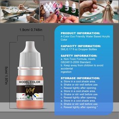 Eco-Friendly Miniature Paint Set – 24 Water-Based Acrylic Colors, 5ml Bottles fo