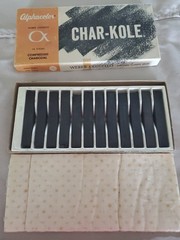Vintage Alphacolor Char-Kole Compressed Charcoal Sticks 12