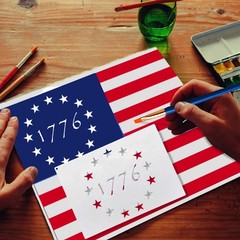 WISYOK American Flag 50 Star Stencils and 13 Stars 14.82 x 10.58 inch, white