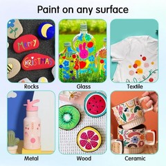 Acrylic Paint Pens Set,12Colors Soft Brush Tip Acrylic Paint Markers, Direct-…