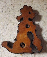Wood Handmade Pottery Fabric Paper Printing Block POODLE DOG 5″ (cont. 1)