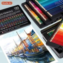180 Shuttle Art Premier Colored Pencils Platinum Soft Core Artist Paint Tin