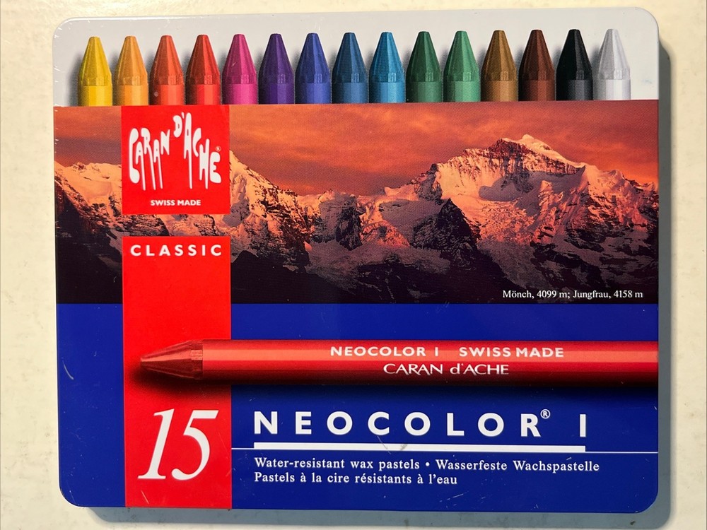 Caran d’Ache Neocolor Water Resistant Wax Pastels 15 Colors