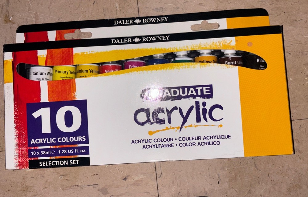Daler Rowney Graduate Acrylic Paint Colours Selection Set 10 x 38ml