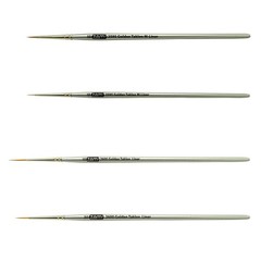 Brush Golden Taklon Detail Brush Set Liners 20/0 10/0 And Mini Liners 10/0 5/0