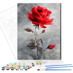 bestact Framed Rose Paint by Numbers Kits for Adults,Flower Painting by Flower1