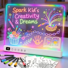 Lumiboard Led Drawing Board with 13 Light Effects, 16″ 14″W x 11″H, White