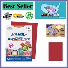 Versatile Holiday Red Construction Paper, 50 Sheets, Perfect for School & Crafts