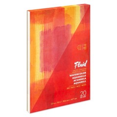 Fluid Watercolor Fold Over Pad 12 x 18 inches 20 White Sheets 140 lb 300 GSM …