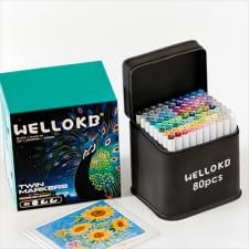 80 Colors Dual Tip Acrylic Paint Markers, Fabric Markers, Brush Tip Permanent…