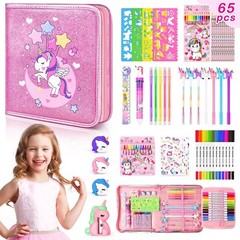 65pcs Unicorn Pink Art Drawing Kit, Drawing Stuff Kit Markers Birthday Gift