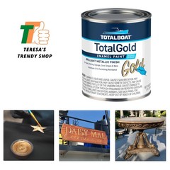 TotalGold Metallic Gold Paint 16 Oz – Indoor/Outdoor, Easy Application, Durable