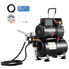 Airbrush Kit, Dual Fan Compressor with 3. 5L Tank, 0. 3Mm Tip Airbrush Set, for