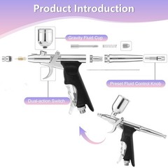 40PSI Airbrush Kit with Air Compressor, Portable Air Brush Kit with 10 AirBru…