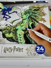 NEW Spectrum Noir Fan Art Magical Creatures Art Set Harry Potter 24 Dual Point