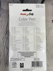 Pentel Arts Color Pen Fine Point Color Markers, 18 Markers, NEW SEALED