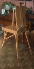 French Easel With Painting Box-Tripod-Wood Portable Art Studio-PICKUP ONLY!