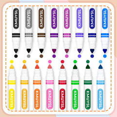 KMUYSL Washable Markers Bulk, Assorted Colors – Broad Line Conical Tip Coloring