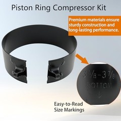 Engine Piston Ring Compressor Kit with Pliers – 6 Adjustable Sleeves (2-7/8″
