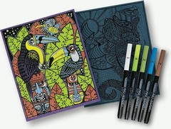 Crayola Art Edge Pop Art Tropical Dark Paper 30 Piece Art Neon Markers Set Case