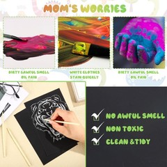 Gersoniel Scratch Paper Art Set Adults Scratchboard 7.2 x 5 inches, White