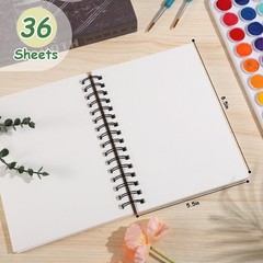 36 Sheets Pads 5.5×8.5”, 140 lb/300 GSM Cold Press Water Color , Spiral Bound…