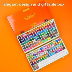 ARTISTRO 50 Metallic Colors Watercolor Paint Set – Portable Paint Set with Pa…