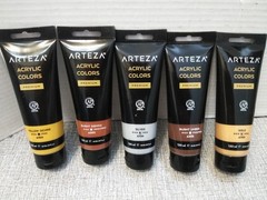 ARTEZA Acrylic Paint, Set OF 5-Colors 120 ml/4.06 oz Unique Colors (NEW)