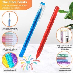 ZSCM 48 Pack Metallic Glitter Gel Pens Set, 24 Colors Sparkle Gel Pens with 2…