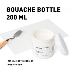 HIMI Gouache Refill Paints,White Color(200 ml 6.76 Ounce (Pack of 1), GOUACHE